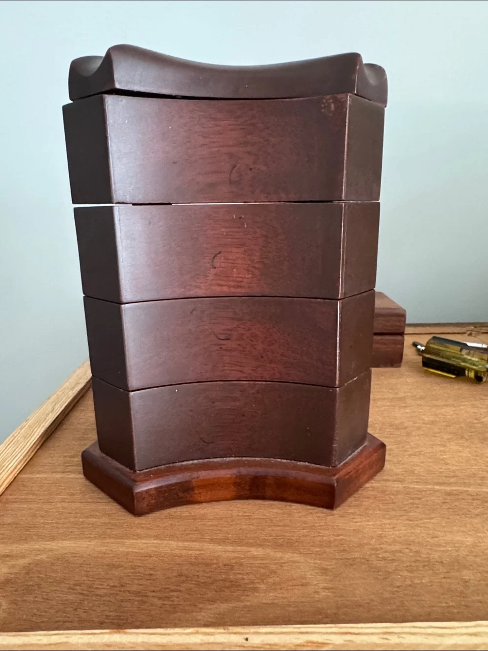 Bombay Wooden Stackable Jewelry Organizer Chest in Dark Brown